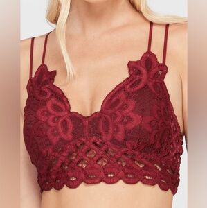 Free People Adela Bralette in Burgundy Size XS